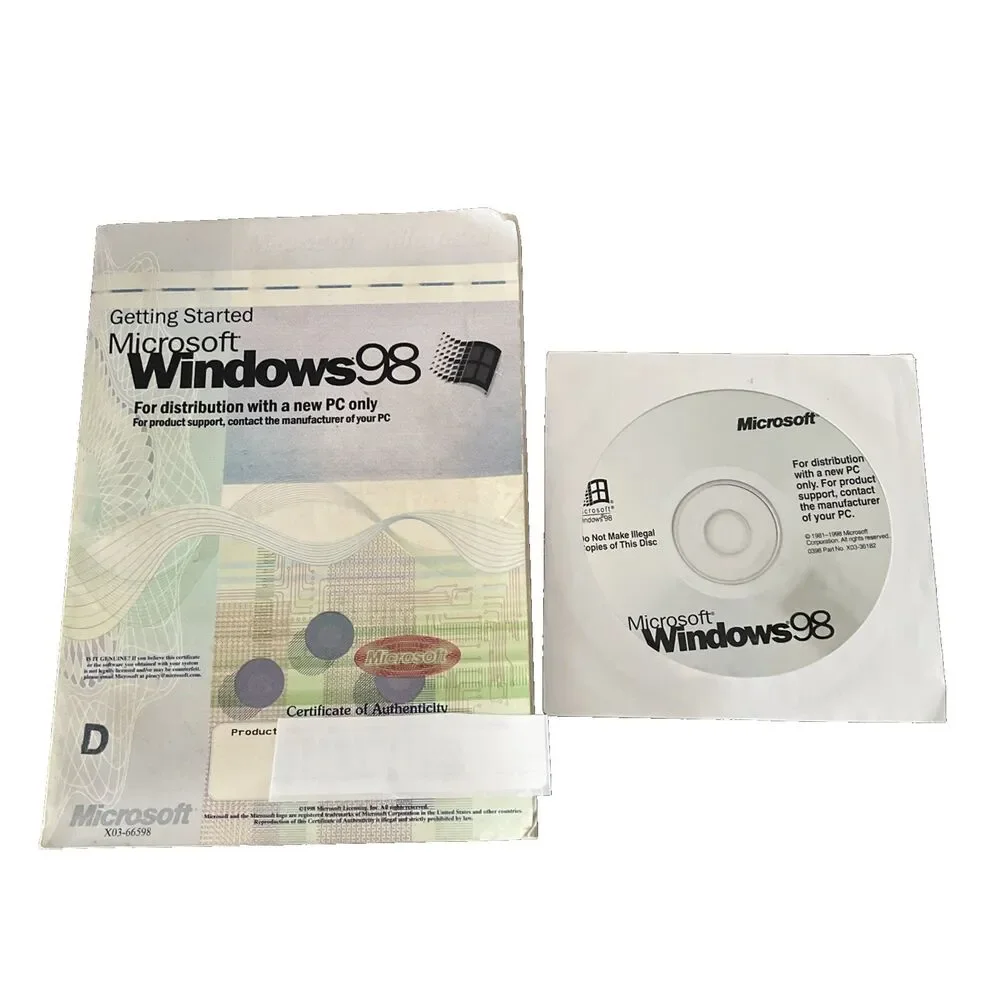 Microsoft Windows 98 CD Manual.and Product KEY